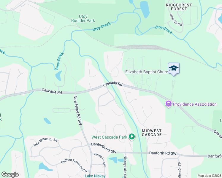 map of restaurants, bars, coffee shops, grocery stores, and more near 770 Cascade Knolls Drive Southwest in Atlanta