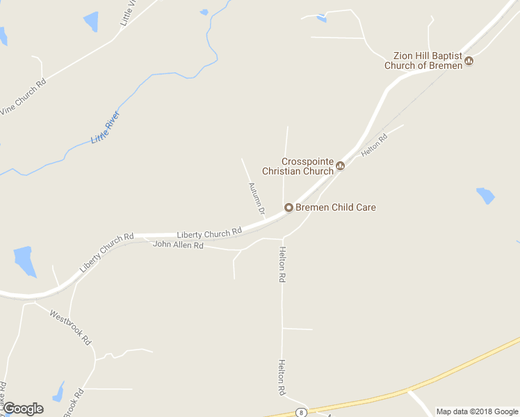 map of restaurants, bars, coffee shops, grocery stores, and more near 198 Autumn Drive in Bremen