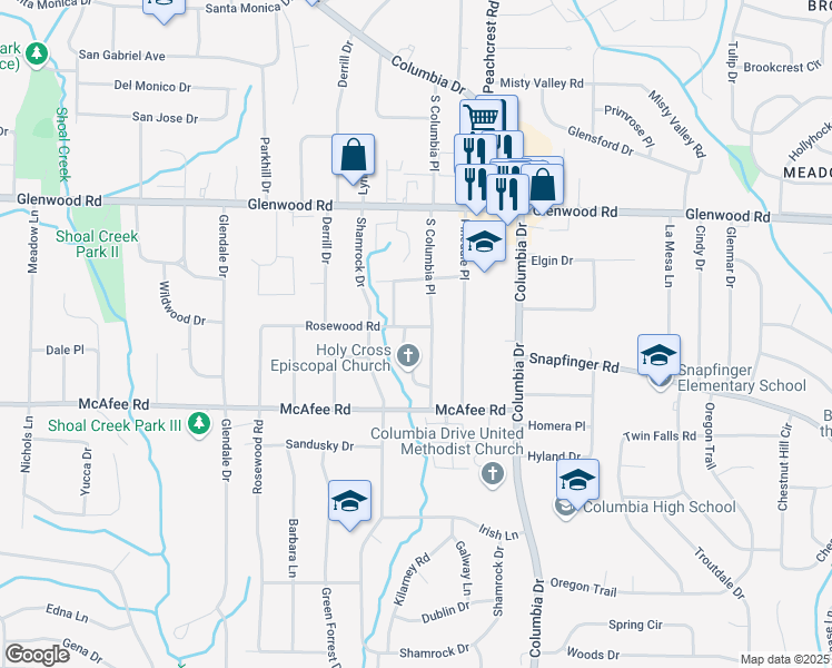map of restaurants, bars, coffee shops, grocery stores, and more near 1788 Rosewood Road in Decatur