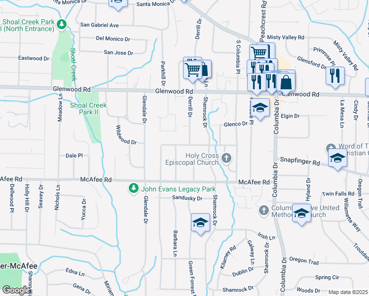 map of restaurants, bars, coffee shops, grocery stores, and more near 1882 Rosewood Road in Decatur