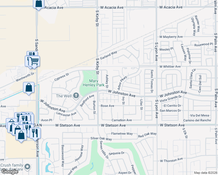 map of restaurants, bars, coffee shops, grocery stores, and more near 2365 Wisteria Court in Hemet