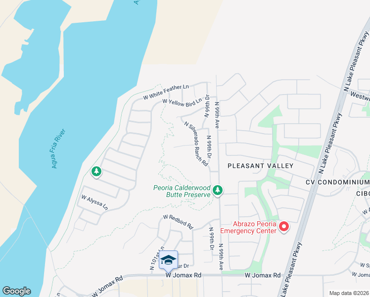 map of restaurants, bars, coffee shops, grocery stores, and more near 10011 West Hedge Hog Place in Peoria