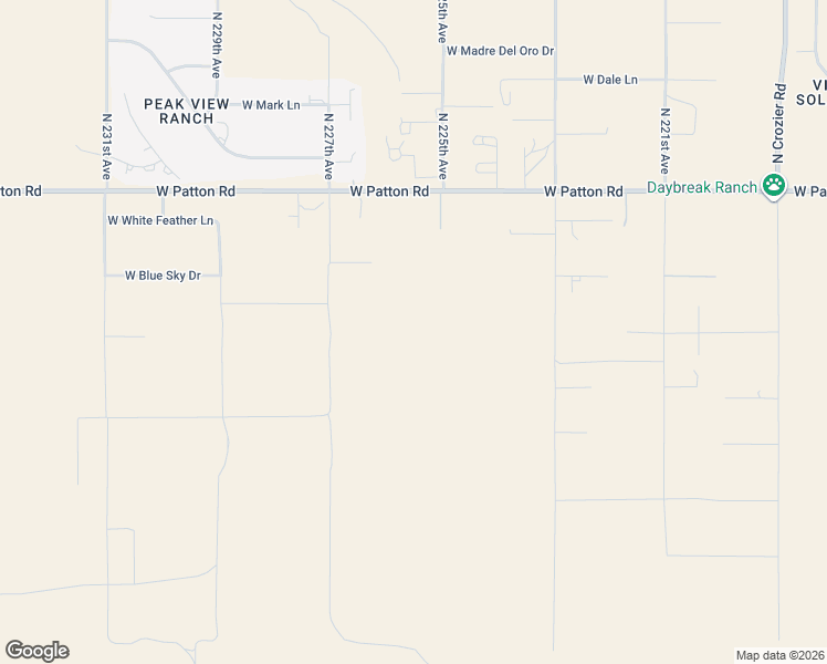 map of restaurants, bars, coffee shops, grocery stores, and more near 227th Avenue in Wittmann