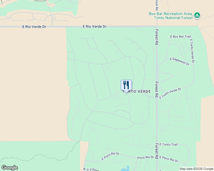 map of restaurants, bars, coffee shops, grocery stores, and more near 27302 North Azatlan Drive in Rio Verde