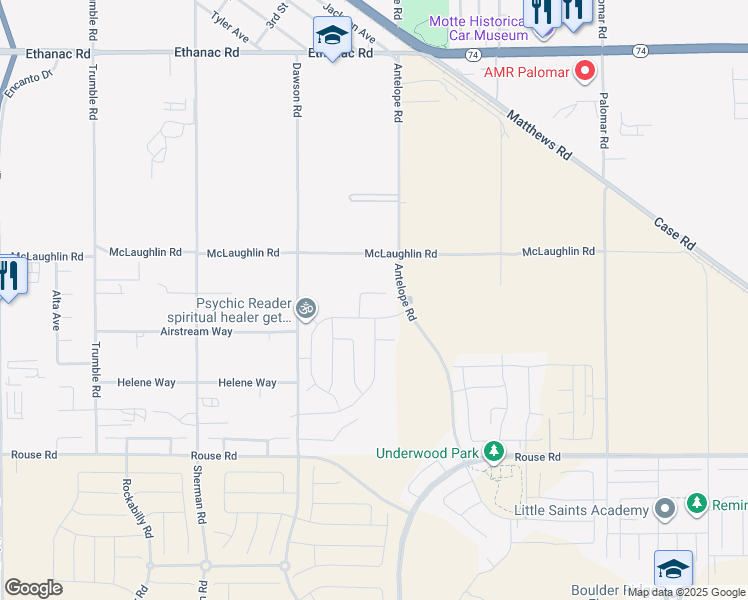 map of restaurants, bars, coffee shops, grocery stores, and more near 27961 Via Cholula in Menifee