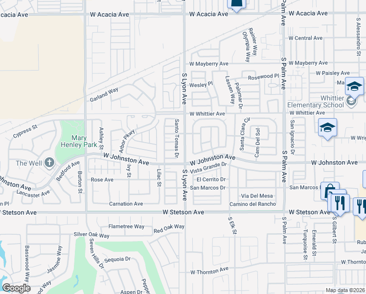 map of restaurants, bars, coffee shops, grocery stores, and more near 845 South Lyon Avenue in Hemet