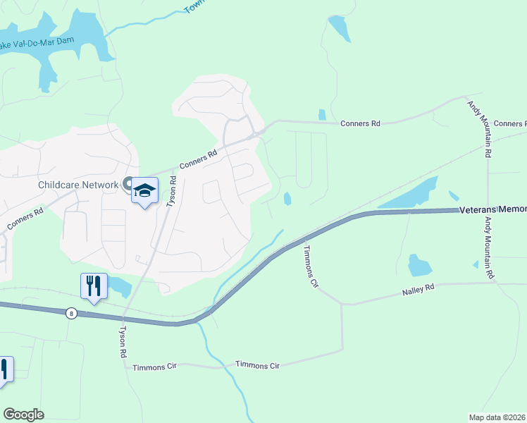 map of restaurants, bars, coffee shops, grocery stores, and more near 1011 Summer Cypress Drive in Villa Rica