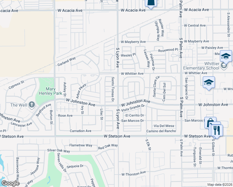 map of restaurants, bars, coffee shops, grocery stores, and more near 841 South Lyon Avenue in Hemet