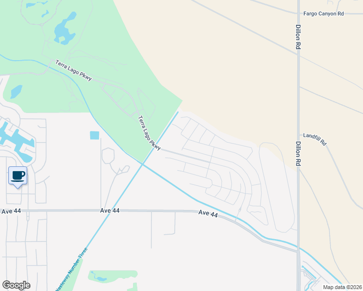 map of restaurants, bars, coffee shops, grocery stores, and more near 43357 Valmara Court in Indio