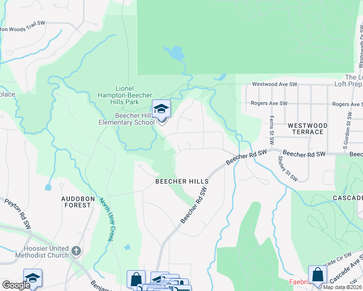 map of restaurants, bars, coffee shops, grocery stores, and more near 2226 Bollingbrook Drive Southwest in Atlanta
