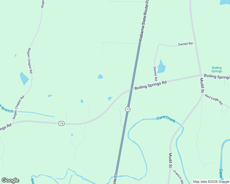 map of restaurants, bars, coffee shops, grocery stores, and more near 5832 Boiling Springs Road in Ohatchee