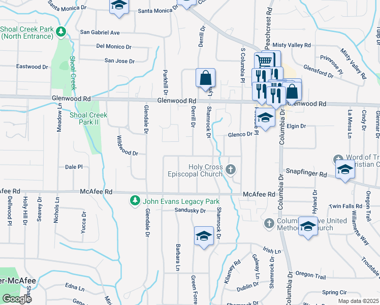 map of restaurants, bars, coffee shops, grocery stores, and more near 1879 Rosewood Road in Decatur