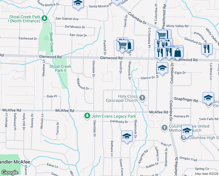 map of restaurants, bars, coffee shops, grocery stores, and more near 1911 Rosewood Road in Decatur