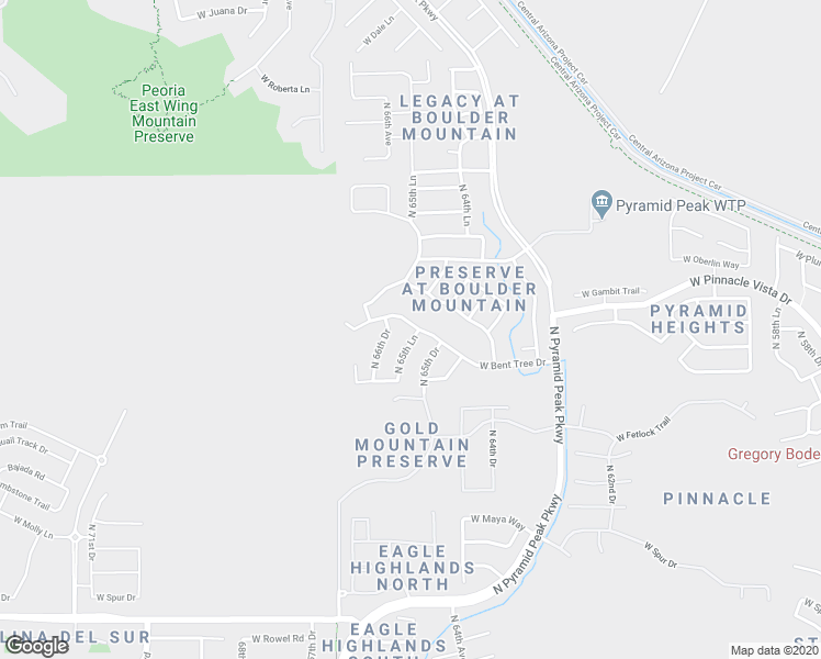 map of restaurants, bars, coffee shops, grocery stores, and more near 27320 North 65th Lane in Phoenix