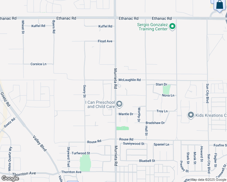map of restaurants, bars, coffee shops, grocery stores, and more near 26592 Calle Gregorio in Menifee