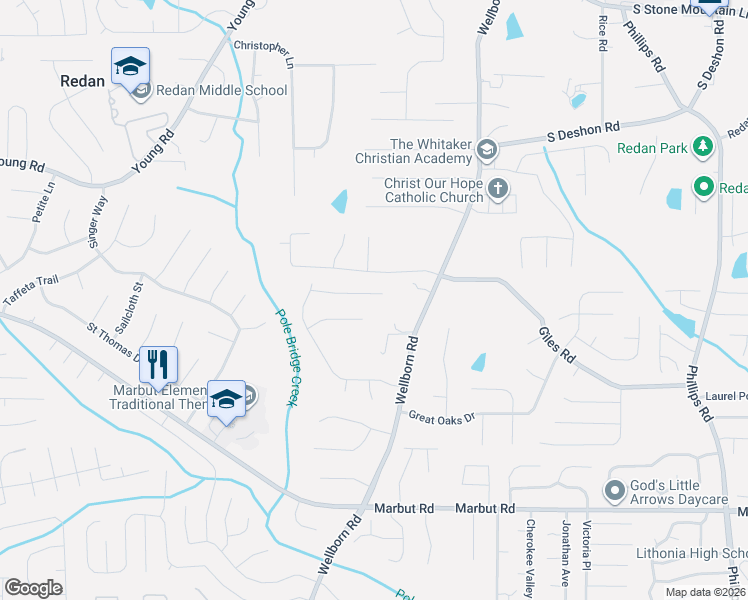 map of restaurants, bars, coffee shops, grocery stores, and more near 5967 Dart Drive in Lithonia