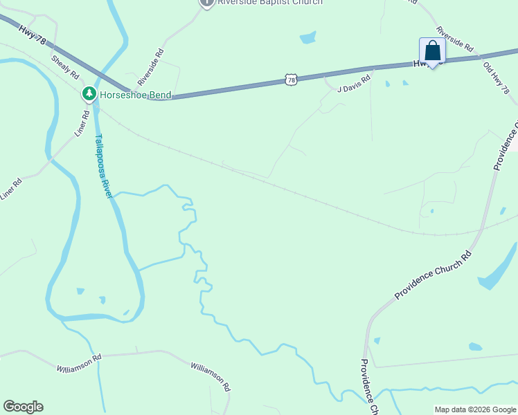 map of restaurants, bars, coffee shops, grocery stores, and more near 294 J Davis Road in Tallapoosa