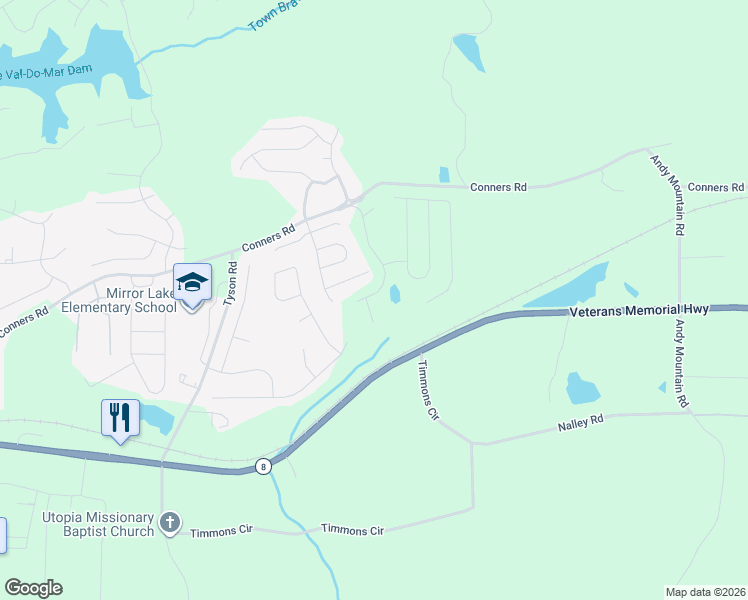 map of restaurants, bars, coffee shops, grocery stores, and more near 5021 Serenity Point Lane in Villa Rica