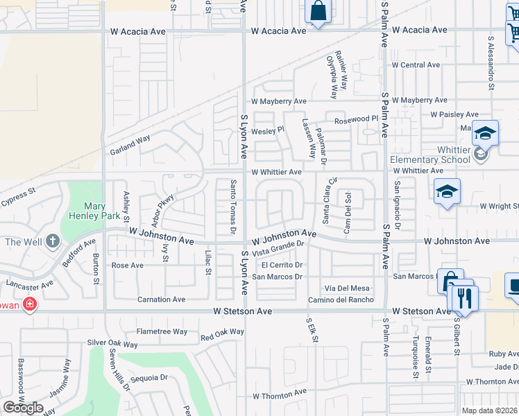 map of restaurants, bars, coffee shops, grocery stores, and more near 521 San Mateo Circle in Hemet