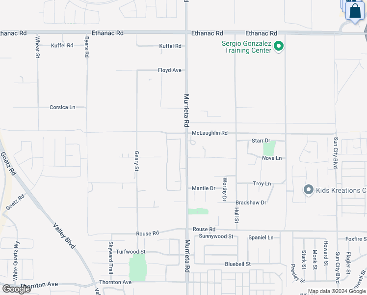 map of restaurants, bars, coffee shops, grocery stores, and more near 26574 Calle Gregorio in Menifee