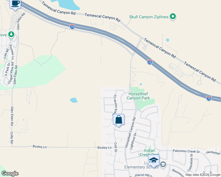map of restaurants, bars, coffee shops, grocery stores, and more near 13098 Broken Bit Circle in Corona