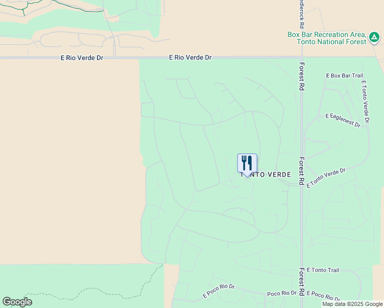 map of restaurants, bars, coffee shops, grocery stores, and more near 27407 North Quintana Drive in Rio Verde