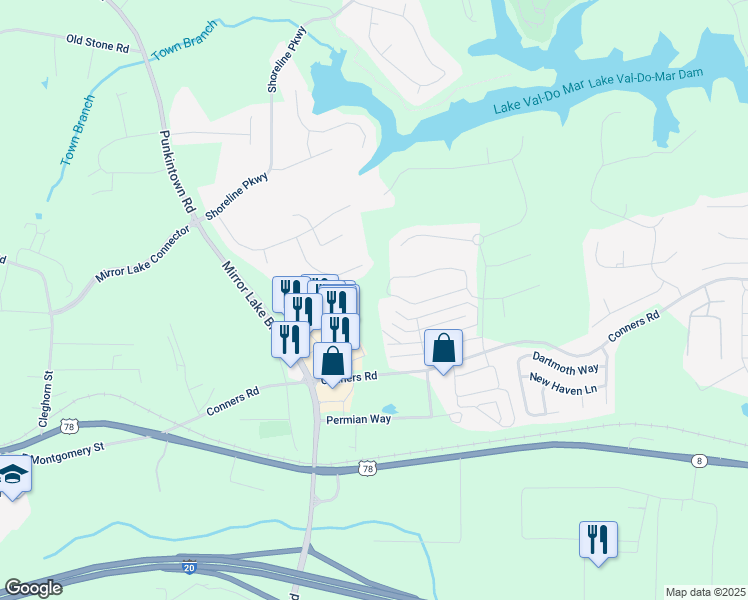 map of restaurants, bars, coffee shops, grocery stores, and more near 2646 Neighborhood Walk in Villa Rica
