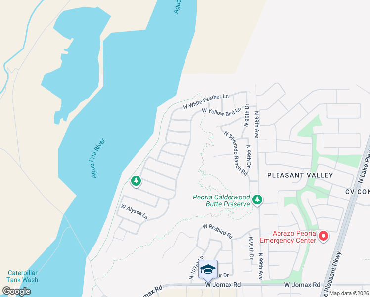 map of restaurants, bars, coffee shops, grocery stores, and more near 10209 West Gambit Trail in Peoria