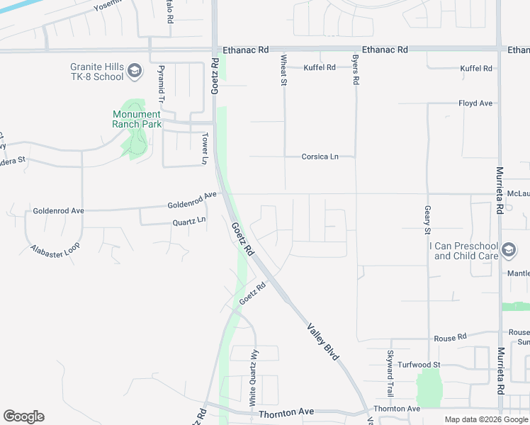 map of restaurants, bars, coffee shops, grocery stores, and more near 26528 Sunstone Road in Menifee