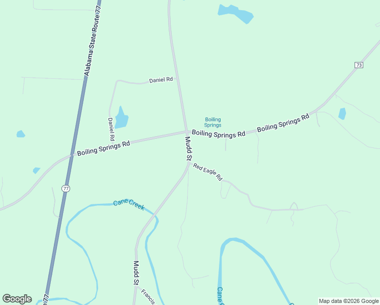 map of restaurants, bars, coffee shops, grocery stores, and more near 9996-10128 Mudd Street in Ohatchee