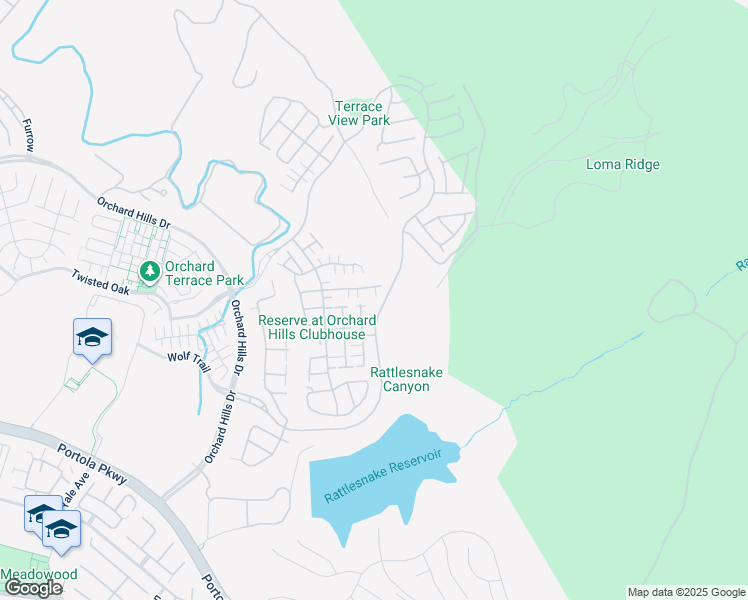 map of restaurants, bars, coffee shops, grocery stores, and more near 127 Toretta in Irvine