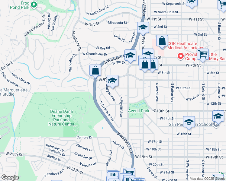 map of restaurants, bars, coffee shops, grocery stores, and more near in Los Angeles County