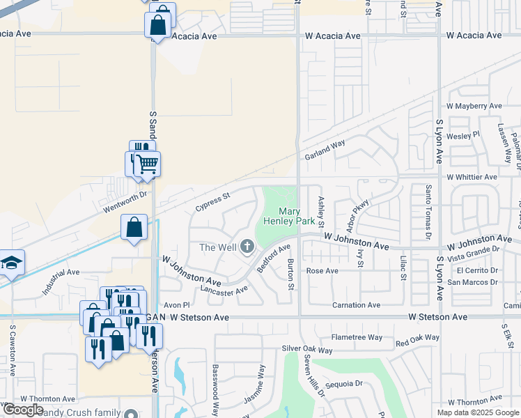 map of restaurants, bars, coffee shops, grocery stores, and more near 794 Lexington Street in Hemet