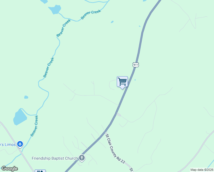 map of restaurants, bars, coffee shops, grocery stores, and more near 120 Trapper's Way in Springville