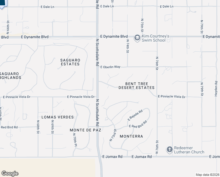 map of restaurants, bars, coffee shops, grocery stores, and more near 7283 East Bent Tree Drive in Scottsdale