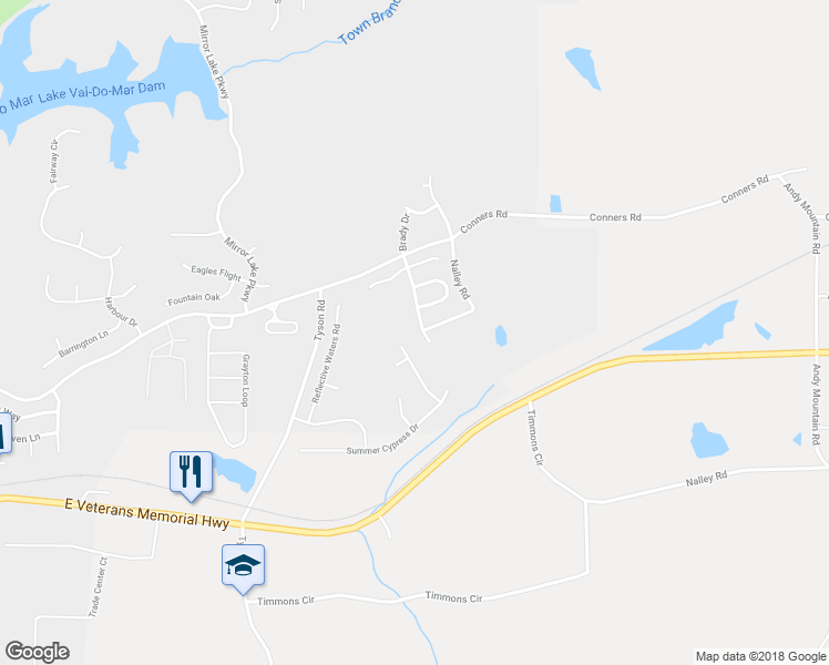 map of restaurants, bars, coffee shops, grocery stores, and more near 3030 Summer Breeze Drive in Villa Rica