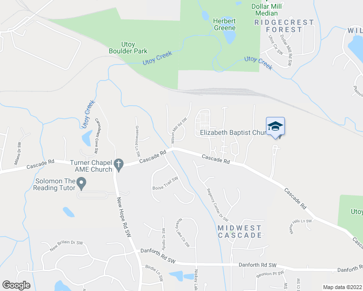 map of restaurants, bars, coffee shops, grocery stores, and more near 750 Garr Circle Southwest in Atlanta