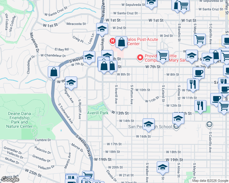 map of restaurants, bars, coffee shops, grocery stores, and more near 1015 S Averill Ave in Los Angeles