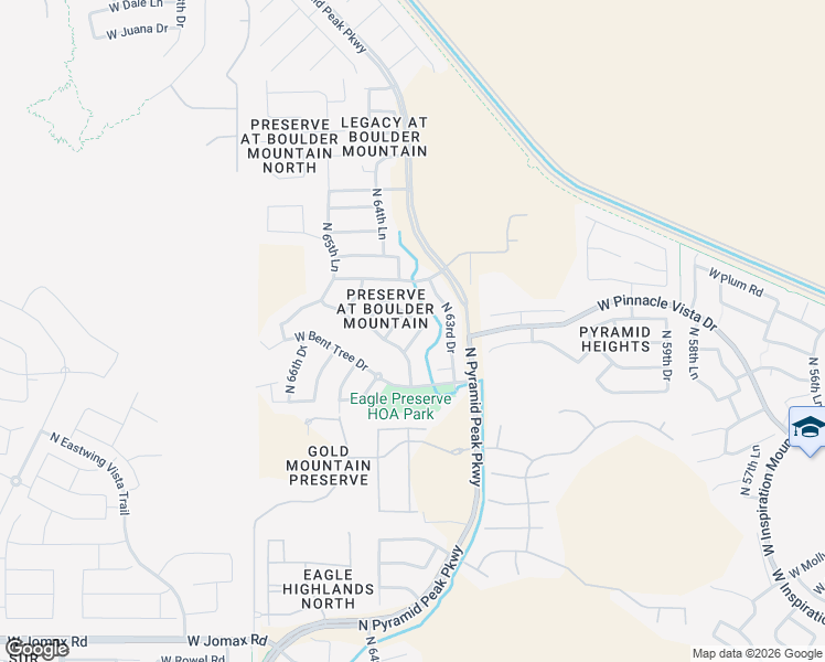 map of restaurants, bars, coffee shops, grocery stores, and more near 27418 North 64th Avenue in Phoenix