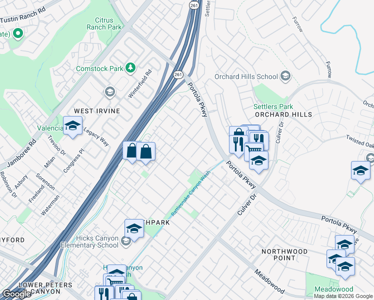 map of restaurants, bars, coffee shops, grocery stores, and more near 34 Sebastian in Irvine