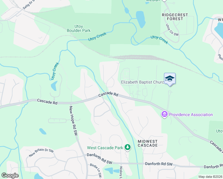 map of restaurants, bars, coffee shops, grocery stores, and more near 750 Garr Circle Southwest in Atlanta