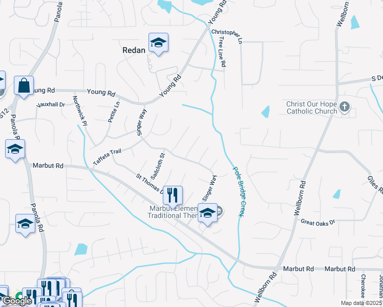 map of restaurants, bars, coffee shops, grocery stores, and more near 1856 Herringbone Hollow in Lithonia