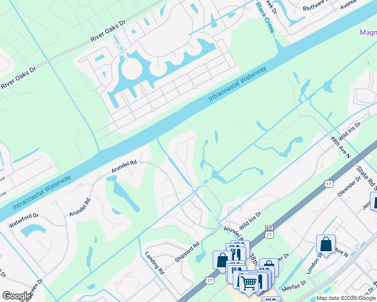 map of restaurants, bars, coffee shops, grocery stores, and more near 3976 Fairway Lakes Drive in Myrtle Beach