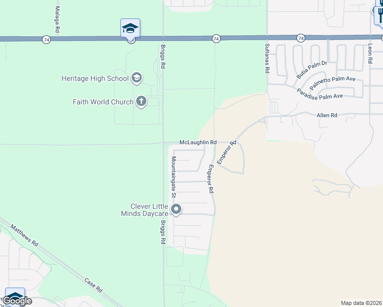 map of restaurants, bars, coffee shops, grocery stores, and more near 26579 Iron Mountain Street in Riverside County