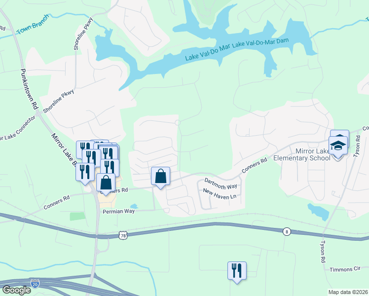 map of restaurants, bars, coffee shops, grocery stores, and more near 1101 Charter Oak Ct in Villa Rica