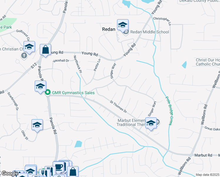 map of restaurants, bars, coffee shops, grocery stores, and more near 1878 Taffeta Cove in Lithonia