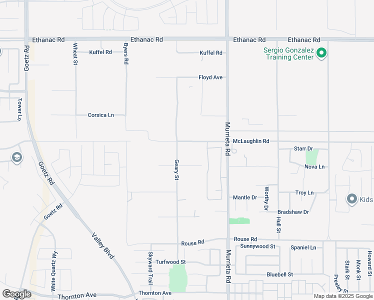 map of restaurants, bars, coffee shops, grocery stores, and more near 25805 McLaughlin Road in Menifee