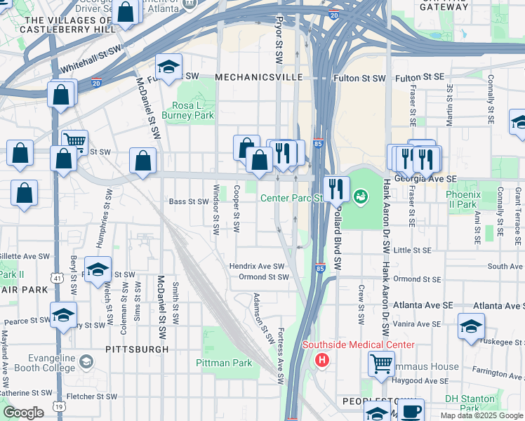 map of restaurants, bars, coffee shops, grocery stores, and more near 731 Formwalt Street Southwest in Atlanta