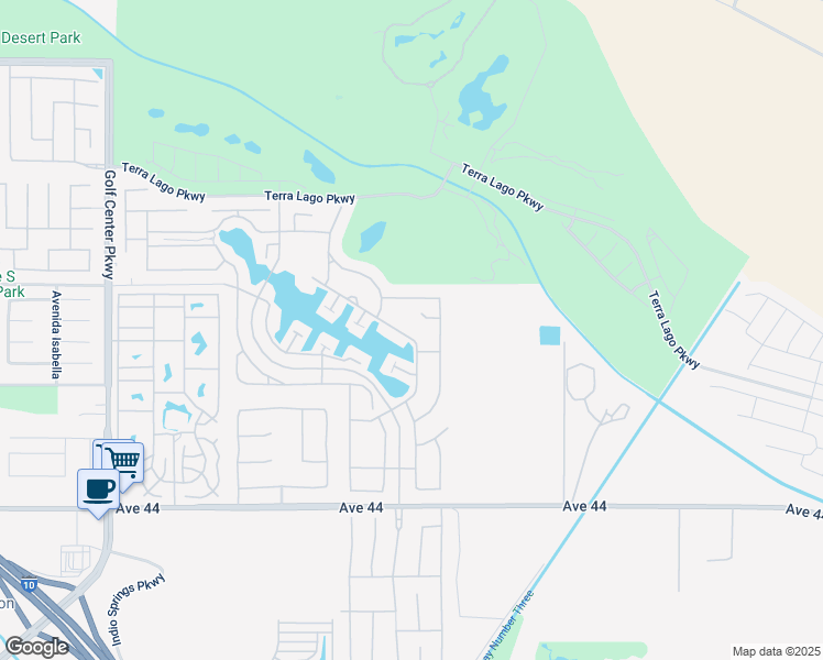 map of restaurants, bars, coffee shops, grocery stores, and more near 84708 Lago Brezza Drive in Indio