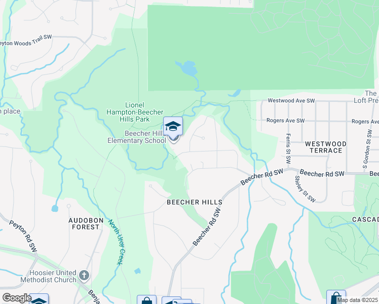 map of restaurants, bars, coffee shops, grocery stores, and more near 2226 Bollingbrook Drive Southwest in Atlanta